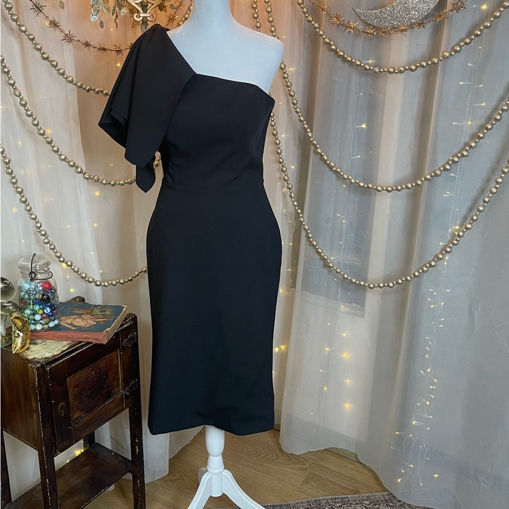 Alyce Paris Black One-Shoulder Cocktail Dress